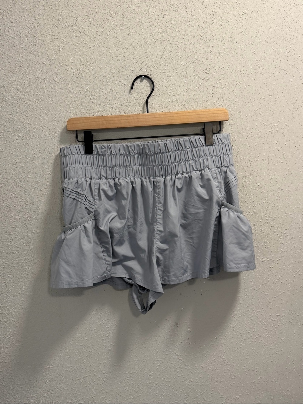Free People Medium Light Gray Get Your Flirt On Shorts